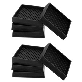 PATIKIL 3 Inch Rubber Furniture Pads, 8 Pack Non-Slip Furniture Coasters Square Anti Skid Caster Cups Furniture Feet Cup Floor Protectors for Bed Couch Stoppers, Black