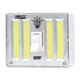 Mighty Power Portable Stick-ON Magnetic Wireless 4 COB LED Switch Light, 400 Lumens, Battery-Operated & Cordless Switch, Used Under Cabinet, Shelf, Closet, Garage, Kitchen, Stairwell & Emergency
