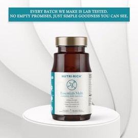 Nutri-Rich Essentials Multi | Multivitamin for Adults Softgel with Iron Nutritional Support with Lutein, Energy, K2 for Bone Health, Vitamin D3, Minerals, and Sustainable Omega-3 EPA + DHA (60 Count)