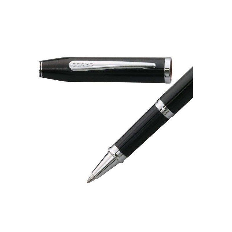 Cross Century II Black Lacquer Rollerball Pen with Chrome Point