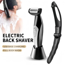 Bewinner Multifunctional Chest Back Razor for Men, Wet Body Razor for the Back, Power Burst Bodygroom with Removable Handle and Extreme Range for Travel, Home