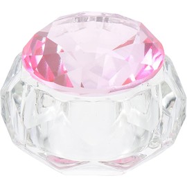 Copa de Cristal para Uñas Rosa de Vidrio con Tapa y Base Gruesa Estructura Transparente, Mezcla de Polvo, Modelado Tipo Cristal, para Arte de Uñas y Principiantes