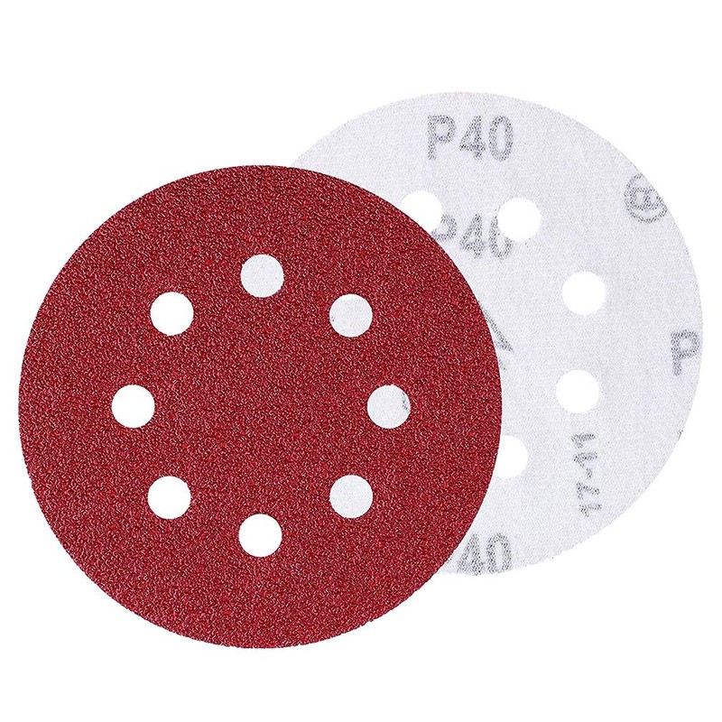 Maveek 50 Pieces 8 Holes Sanding Discs 40 Grit 5