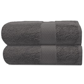 Towelogy® Premium Large Hand Towels Set 100% Combed Ring Spun Cotton Quick Dry & Super Absorbent Hotel Quality Multipurpose for Bathroom Spa Gym & Travel Size 50x85cm (Grey Charcoal, Pack Of 2)