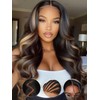 KLAIYI Ombre Highlight Blonde Loose Body Wave Bye Bye Knots