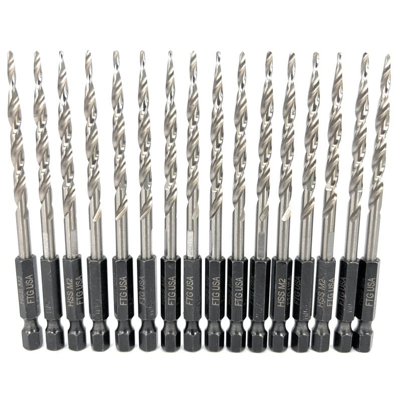 FTG USA Tapered Countersink Drill Bit Set 16 Pc #8
