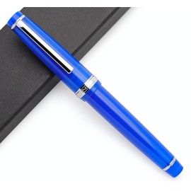 JINHAO 82 Fountain Pen with Silvery Clip (F Nib 0.5mm, Transparent Royal Blue)