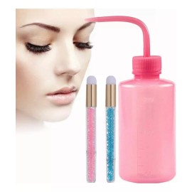 Layana Botella Plástico Lavado Limpieza Pestañas Más 2 Brochas