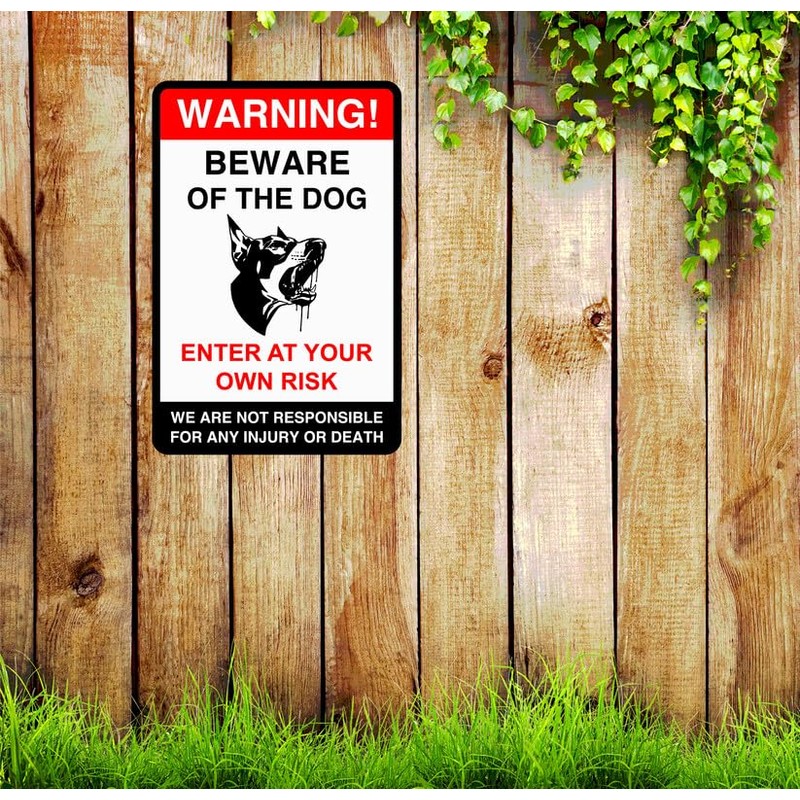 Safety First Display LTD Warning beware of the dog enter