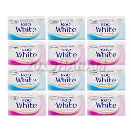 Kao Soap White Soap All-in-One Face Body 130g x 12 Vegetable Cleansing Face Wash Bath / 카오 비누 화이트솝 올인원 얼굴 바디 130g x 12개 식물성 클렌징 세안 목욕