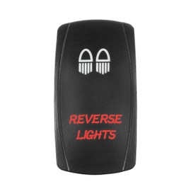 STVMotorsports 5 Pin Laser Automotive Rocker Switches On/Off LED Light 12V 20A - Interior Accessories for Car, Truck, UTV, ATV, Utility and Off-Road Vehicles (Reverse Lights, Red)