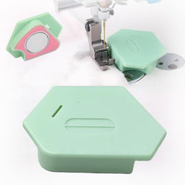 Anytin 1PCS Magnetic Seam Guide for Sewing Machine,New Upgraded Multi-Purpose Tool Polygonal Strong Magnetic Gauge,Polygonal Multifucntional Seam Guide Hemmer withScale,Sewing Accessories (Green)