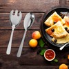 iplusmile 2pcs Stainless Steel Salad Server Set Elongated Thickened Fork