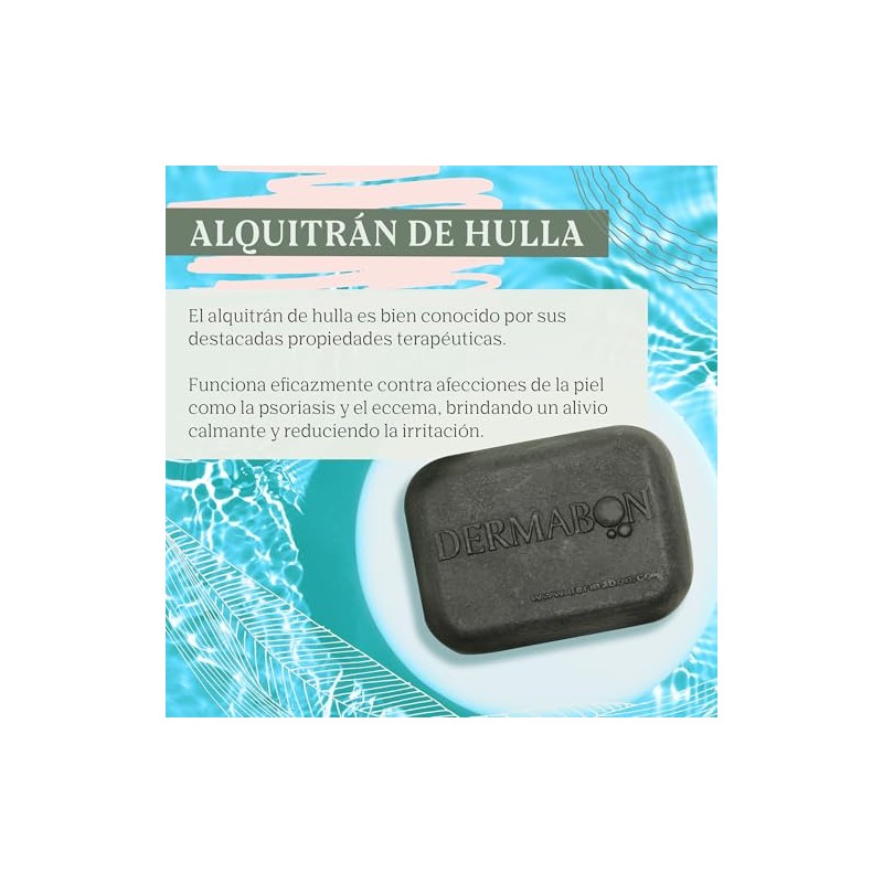 Jabón de Alquitrán para Psoriasis y Eccema, Barra Medicada 2.50