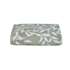 Dreams & Drapes - Sage Green Leaf Hand Towels (50 x 90cm) - 100% Cotton - Soft Touch - Vintage Floral Towel in Sage Green - Floral Towel - Sage Hand Towel/Small Towel/Head Towel - Bathroom Accessory