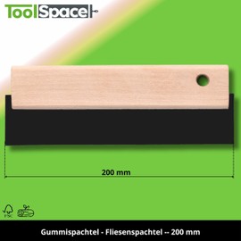 ToolSpace Rubber Spatula 200 mm Tile Spatula Joint Rubber Wooden Handle Grouting Rubber Tools for Stoneware Grout Rubber Smoothing Trowel Rubber Ergonomic Work