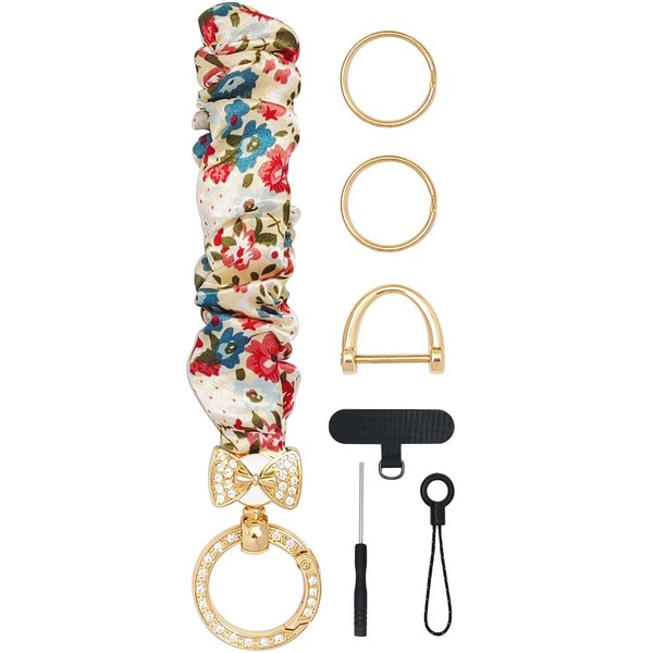 UDPP Dazzling Rhinestone Keychain Wristlet, Stretchy Sparkling Key Chain for