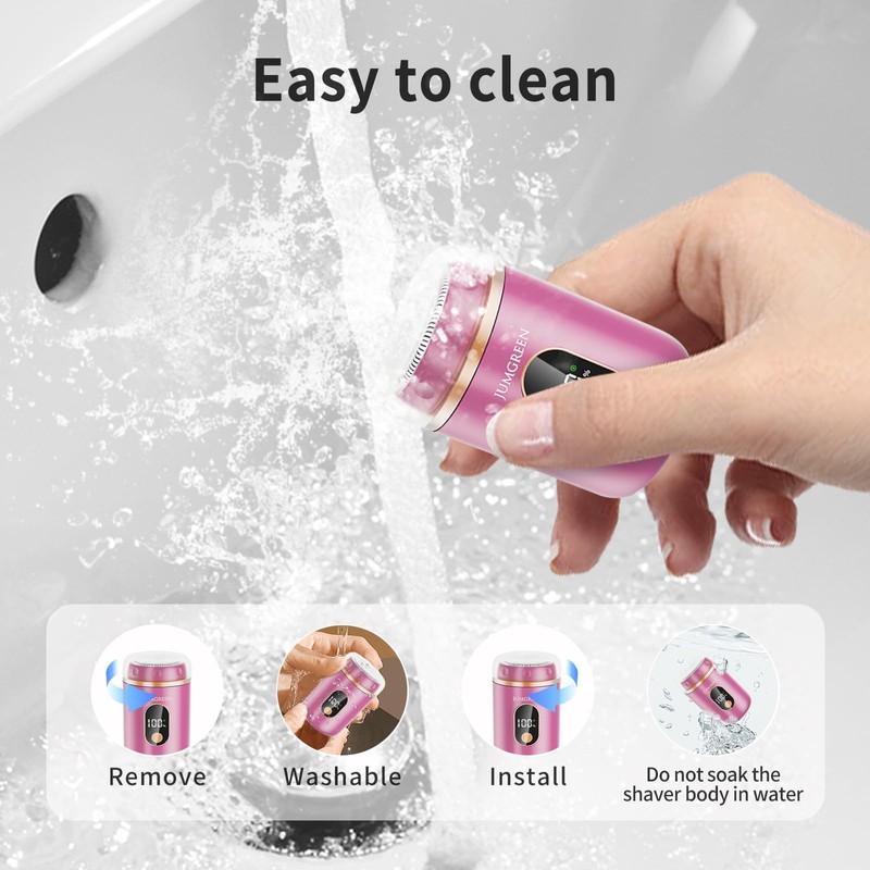 Women's Portable Mini Electric Razor, Painless Rechargeable Shaver for Face,