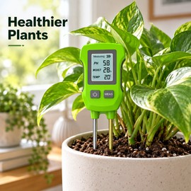 3-in-1 Digital Soil Tester – LCD Soil pH, Moisture & Temperature Meter with Backlight for Garden