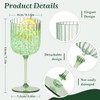12 PCS Plastic Ribbed Wine Glasses 11oz Green Detachable Wine