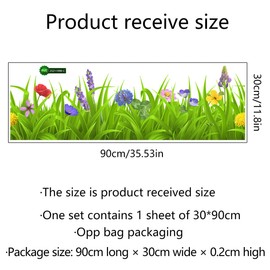 DRWSSR Fresh Green Plant Wall Stickers Baseboard Stickers Green Leaves Colorful Flowers Wall Decals DIY Removable Murals PVC Garden Wall Decor for Living Room Bedroom Bathroom Kindergarten Decor