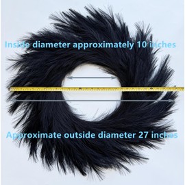 27'' Artificial Pampas Grass Wreath, UV Resistant Faux Pampas Wreath for Front Door, Porch, and Wall, Fluffy Boho Farmhouse Decor for All Seasons (Black)