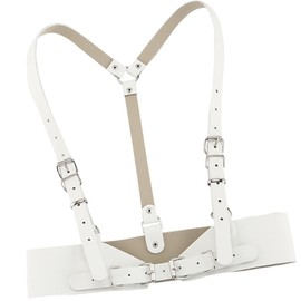 Buzz Selection LBT398 Women's Harness, Suspenders, Girdle, Chest Strap, Leather, Simple, Synthetic Leather, white