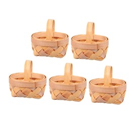 SUPVOX 5pcs Mini Baskets with Handles Handwoven Craftsmanship for Storage Decorative Accent for Fruits Vegetables and Party Favors Portable and Versatile Use