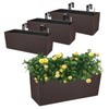 Aoodor 4Pcs 19.5" Rectangular Window Box Wall Mount/Railing Planter, Self-Watering
