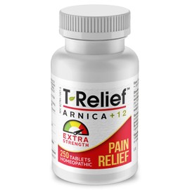 MediNatura T-Relief Extra Strength Arnica +12 Natural Homeopathic Actives for Joint Muscle Aches Pains & Soreness for Women & Men - 250 Tablets