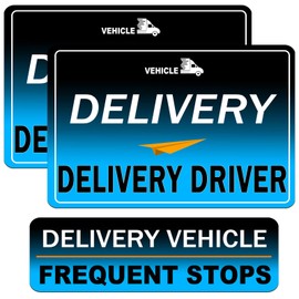 Delivery Driver Magnet for Car - 3-Pack Frequent Stops Removable Magnet Set - Reflective Delivery Magnetic Car Door and Bumper Sig (Blue-3)