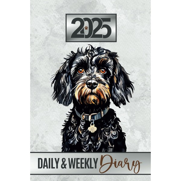 Daily & Weekly Diary 2025: Black Cockapoo Week To View