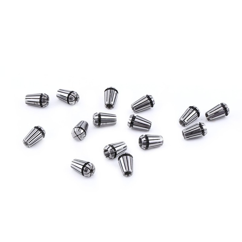 15pcs ER11 Spring Collet Set - 1mm, 1.5mm, 2mm, 2.5mm,