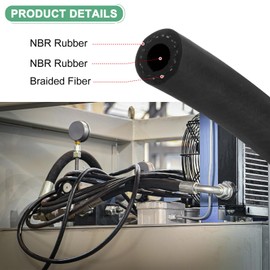 M METERXITY Lubricating Oil Hoses, 5/16" 8mm ID 16mm OD 3.28ft Length NBR Rubber Hose High Pressure Tubing Hose Pipe Tube for Compressed Gas Air/Water Transfer/Small Equipment Transfer Hose
