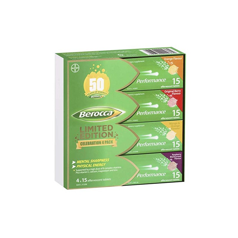 Berocca Performance Effervescent Tablets 60 Count Limited Edition Celebration Pack