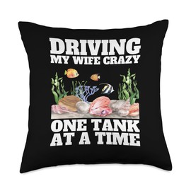 Cute Aquarium Art For Husband Men Fishbowl Fish Tank Lover Throw Pillow