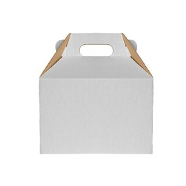 Box Lunch Mediana Cartón Micro Corrugado Blanco (25 pzs) Lonchera, fiestas, eventos