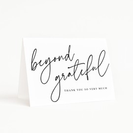 TRENDY FOX Beyond Grateful 4x6 Thank You Cards with Envelopes 25 Pack, Bridal Shower Thank You Card, Blank Thank You Notes, Baby Shower or Wedding Thank You Cards, Simple Blank Thank You Cards