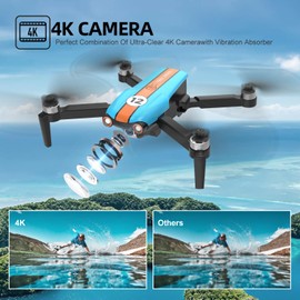LMRC-12 Drone with 4K Camera for Adults Beginner, Foldable 2.4GHz FPV Drone for Kids 8-12, Less than 249g, 26 Mins Flight Time, RC Quadcopter Toys Gift with Brushless Motor, Altitude Hold, 2 Batteries
