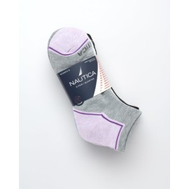 Nautica Women's Comfort Cushioned Quarter Cut Moisture Control Athletic Socks (6 Pack), Size 4-10, BlackWhiteGrey