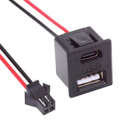 xiwai DIY OEM Pitch = 2.54mm Type C & Type A Female to 2 Pin Header DC 5V Power Locking