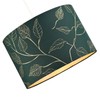 Modern Forest Green Cotton Fabric Drum Lamp Shade with Gold