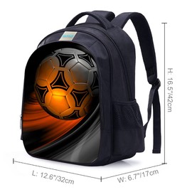 MATMO Boys Football Backpack Football Print Cool Football Pattern School Bag, soccer backpack 22-12
