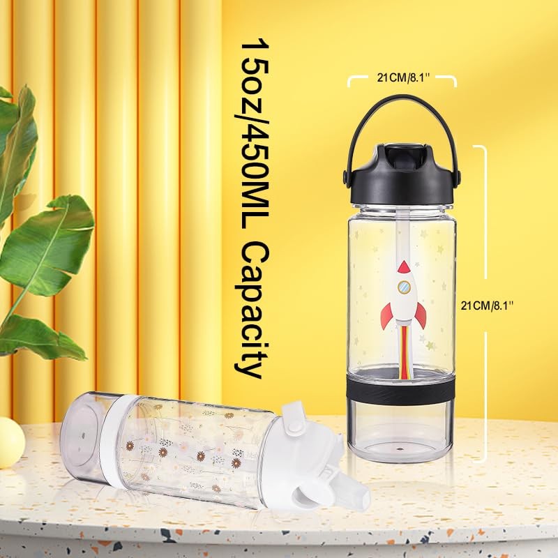 H2OO Water Bottle with Snack Container 1PW (Plastic, White)