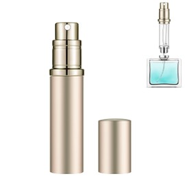 Qavhun Refillable Perfume Atomizer Travel Bottle 5ml Leakproof Luxury Travel Perfume Refillable Bottle, Portable Fragrance Atomiser (Gold)