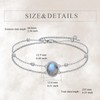 CRMAD Labradorite Bracelet for Women Sterling SIlver Oval Labradorite Bracelet