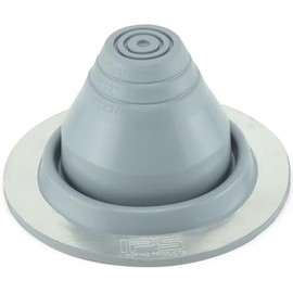 Water-Tite 81820#1 Multi-Size Metal Roof Flashing, 4-3/4-inch Round Base with EPDM Rubber Collar, For 0" to 2-3/8" Vent Pipes, Gray
