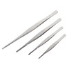 OATIPHO 4pcs Stainless Steel Tweezers Non-skid Forceps with Blunt Tips