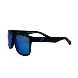 Pepper's Floating Collection Polarized Rectangular Sunglasses, Matte Black/Blue Mirror, 55X17X133MM