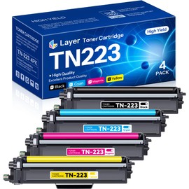 TN223BK/C/M/Y Toner Cartridge 4 Pack Compatible TN-223 Replacement for Brother TN223 HL-L3270CDW HL-L3290CDW HL-L3210CW MFC-L3710CW MFC-L3750CDW Toner Printer